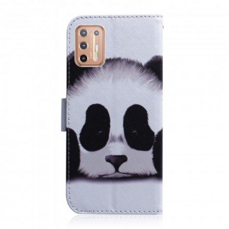 Flip Cover Moto G9 Plus Panda Ansigt