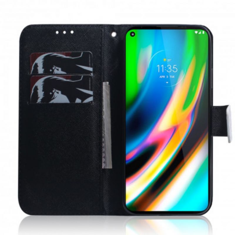 Flip Cover Moto G9 Plus Panda Ansigt