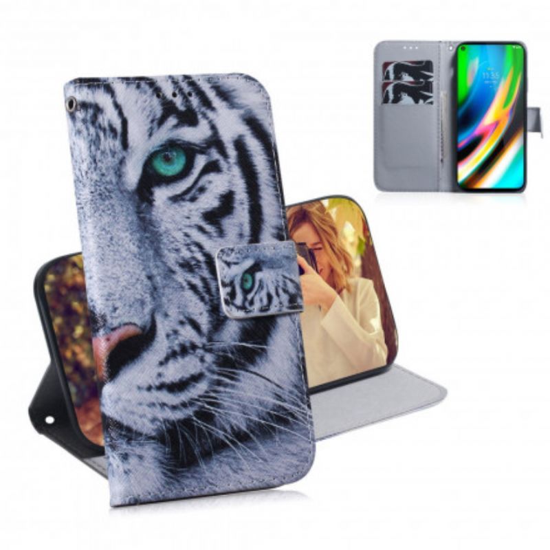 Flip Cover Moto G9 Plus Tigeransigt