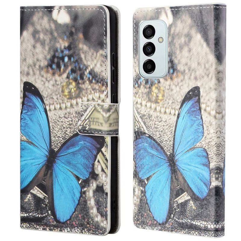 Flip Cover Samsung Galaxy M23 5G Blå Sommerfugl