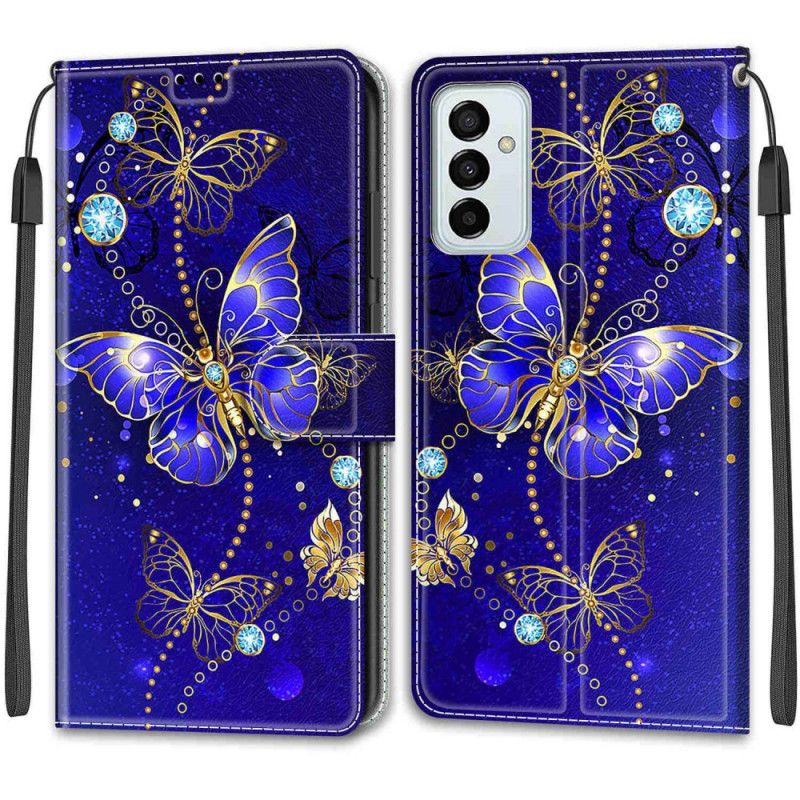 Flip Cover Samsung Galaxy M23 5G Med Snor Thong Butterflies Fan