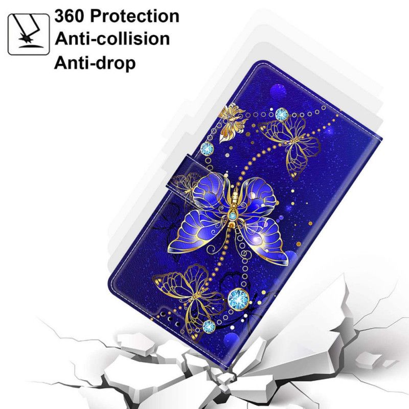 Flip Cover Samsung Galaxy M23 5G Med Snor Thong Butterflies Fan