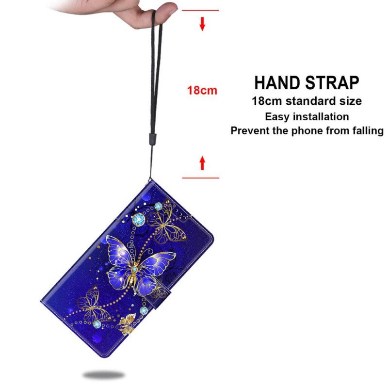 Flip Cover Samsung Galaxy M23 5G Med Snor Thong Butterflies Fan