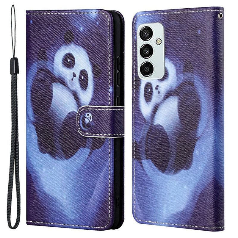 Læder Cover Samsung Galaxy M23 5G Med Snor Thong Panda