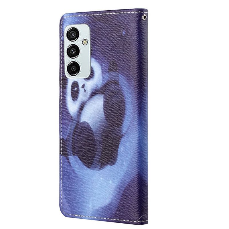 Læder Cover Samsung Galaxy M23 5G Med Snor Thong Panda