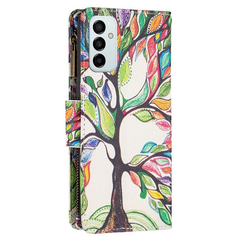 Læder Cover Samsung Galaxy M23 5G Pung Og Træsnor