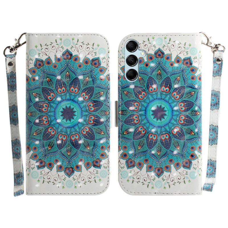 Flip Cover Samsung Galaxy A15 Grøn Mandala Med Rem