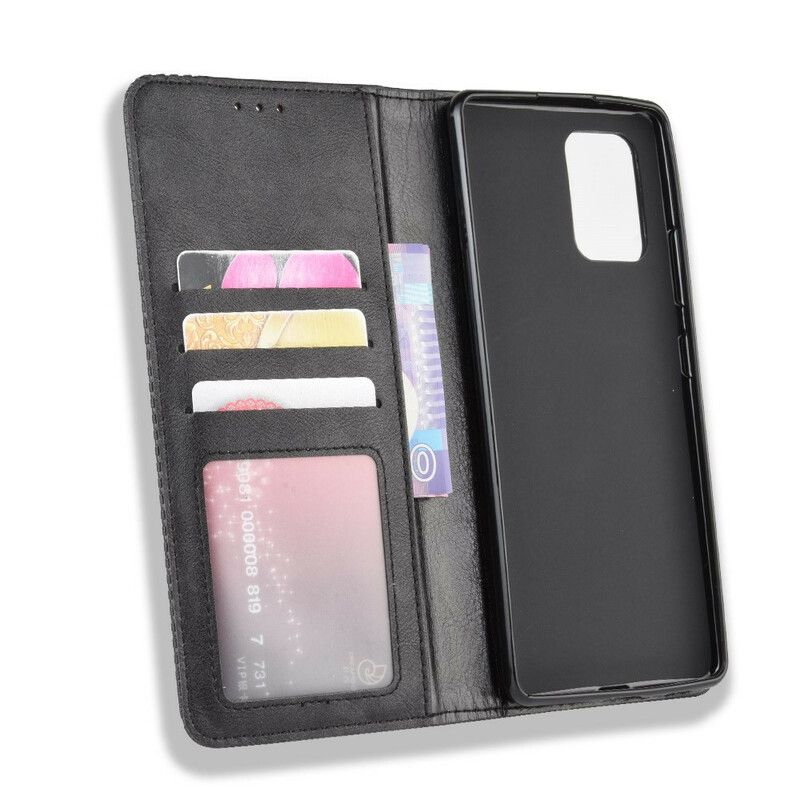 Cover Samsung Galaxy S10 Lite Flip Cover Vintage Stiliseret Lædereffekt