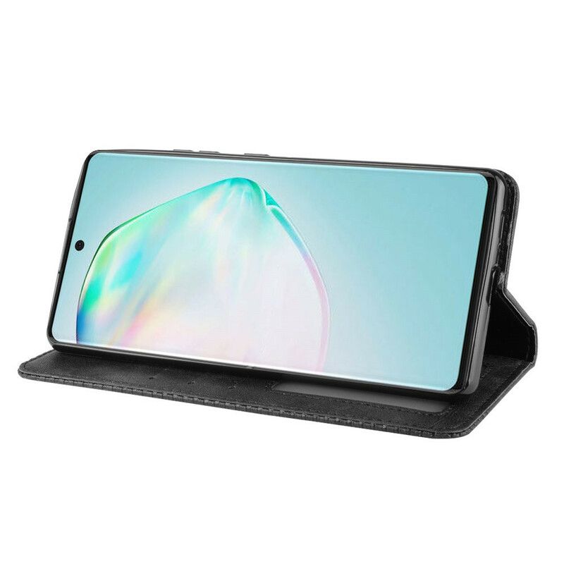 Cover Samsung Galaxy S10 Lite Flip Cover Vintage Stiliseret Lædereffekt