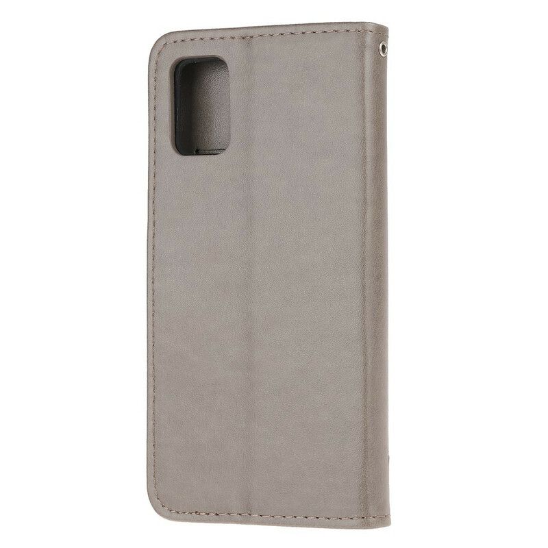 Flip Cover Samsung Galaxy S10 Lite Med Snor Thong Sommerfugle Og Blomster