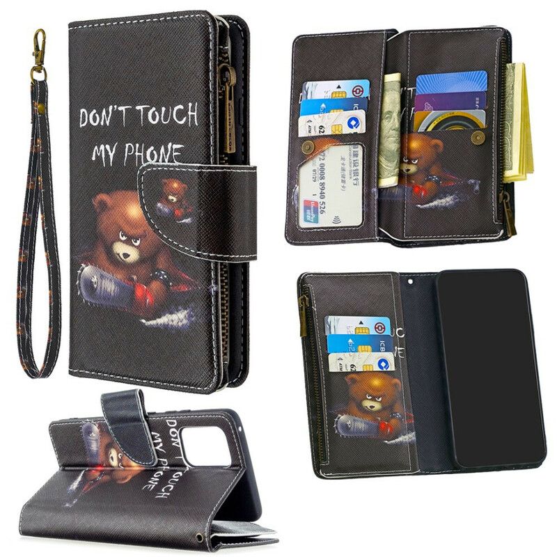 Læder Cover Samsung Galaxy S10 Lite Bear Lynlåslomme