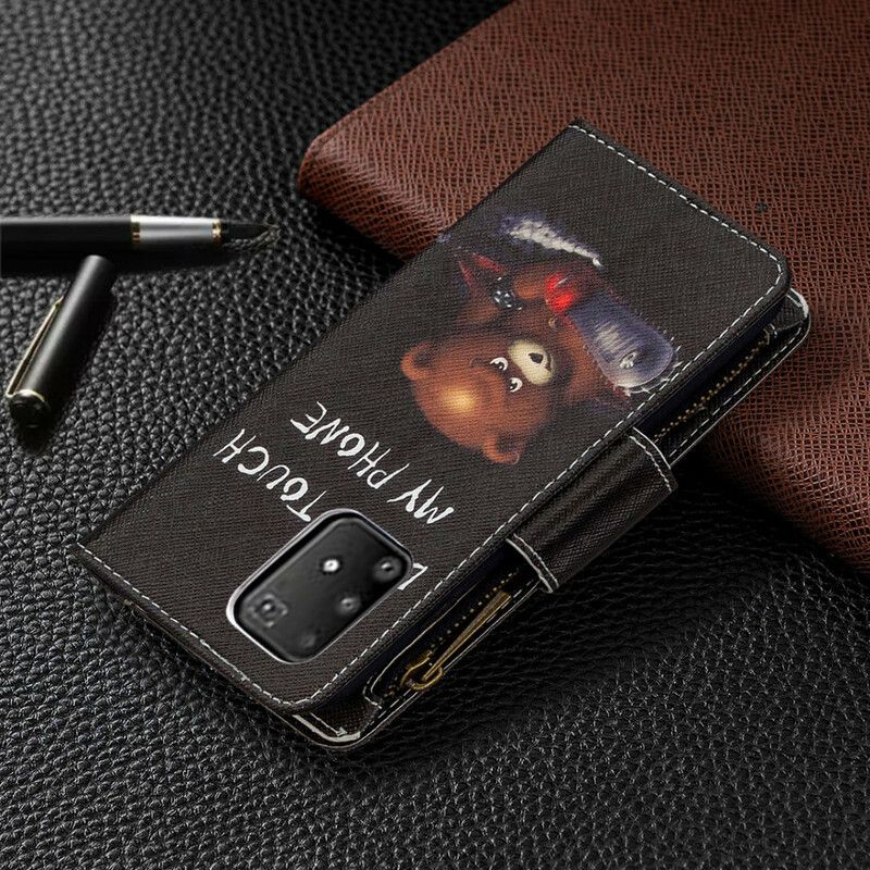 Læder Cover Samsung Galaxy S10 Lite Bear Lynlåslomme