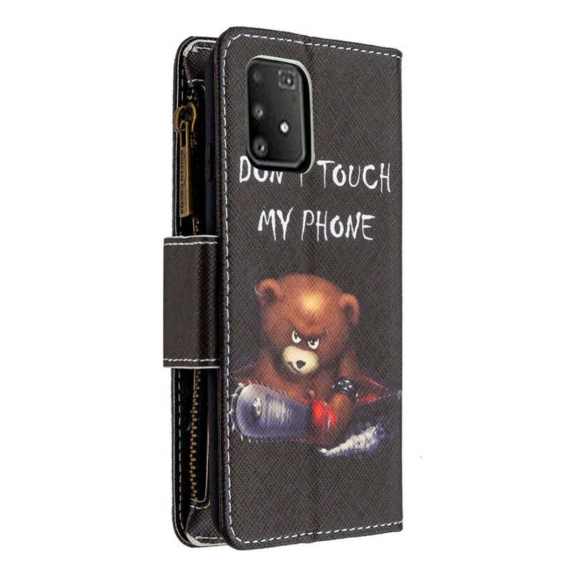 Læder Cover Samsung Galaxy S10 Lite Bear Lynlåslomme