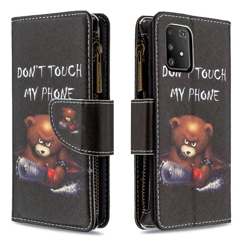 Læder Cover Samsung Galaxy S10 Lite Bear Lynlåslomme