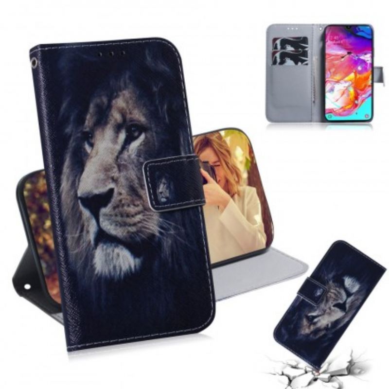 Flip Cover Samsung Galaxy A70 Drømmende Løve