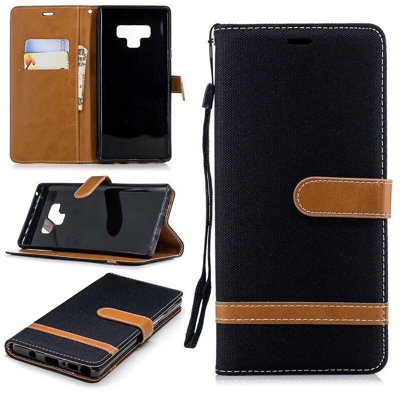 Flip Cover Samsung Galaxy Note 9 Stof Og Lædereffekt