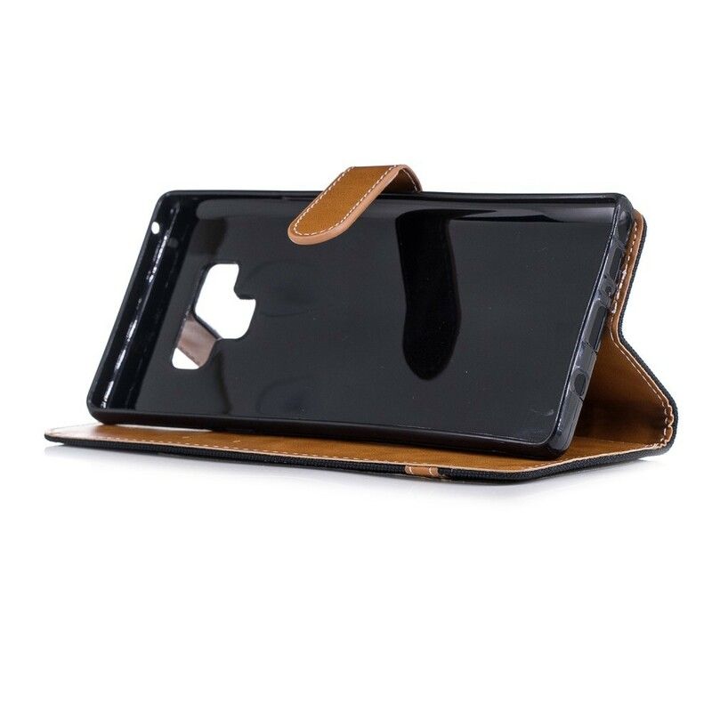 Flip Cover Samsung Galaxy Note 9 Stof Og Lædereffekt