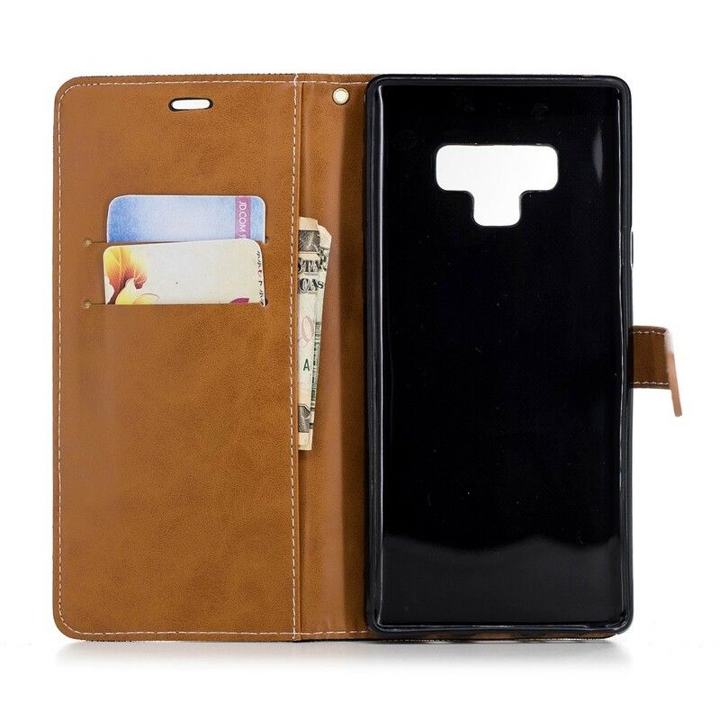 Flip Cover Samsung Galaxy Note 9 Stof Og Lædereffekt