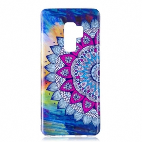 Cover Samsung Galaxy S9 Fluorescerende Farverig Mandala