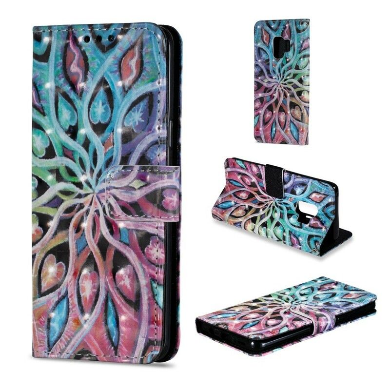 Flip Cover Samsung Galaxy S9 Farverig Plante