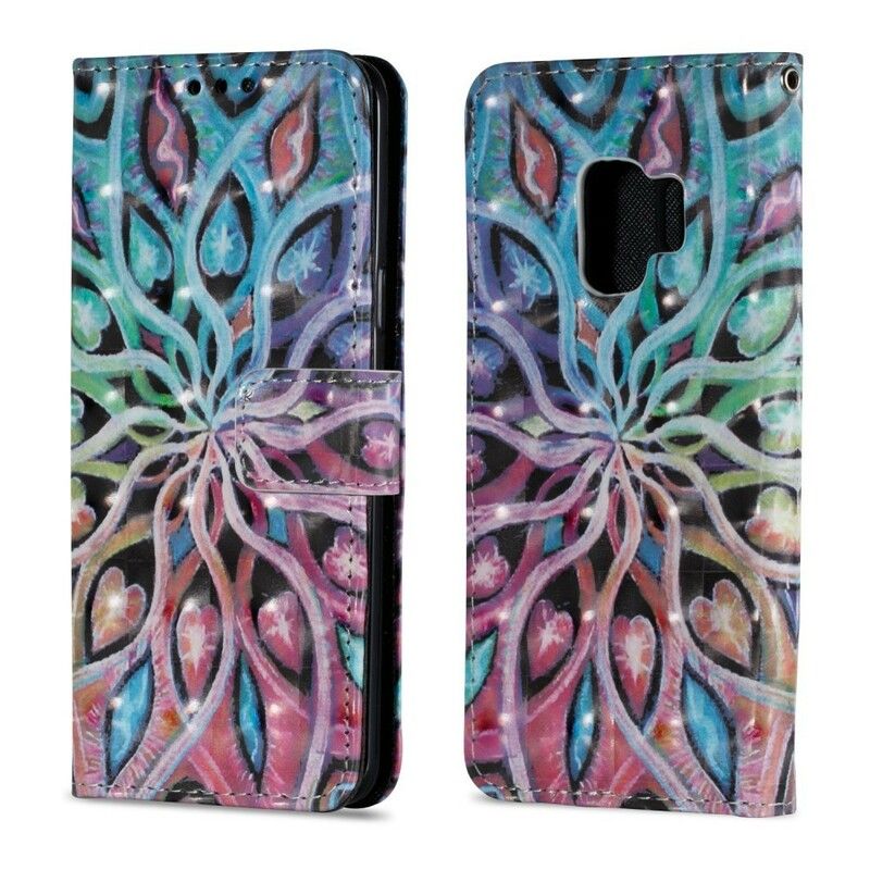 Flip Cover Samsung Galaxy S9 Farverig Plante