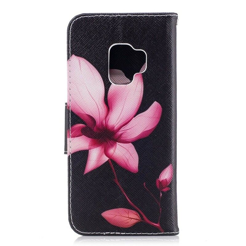 Flip Cover Samsung Galaxy S9 Pink Blomst