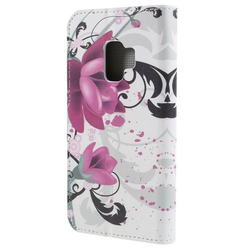 Flip Cover Samsung Galaxy S9 Sommerfugle Og Blomster