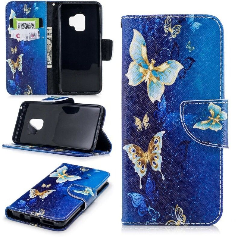 Flip Cover Samsung Galaxy S9 Sommerfugle Om Natten