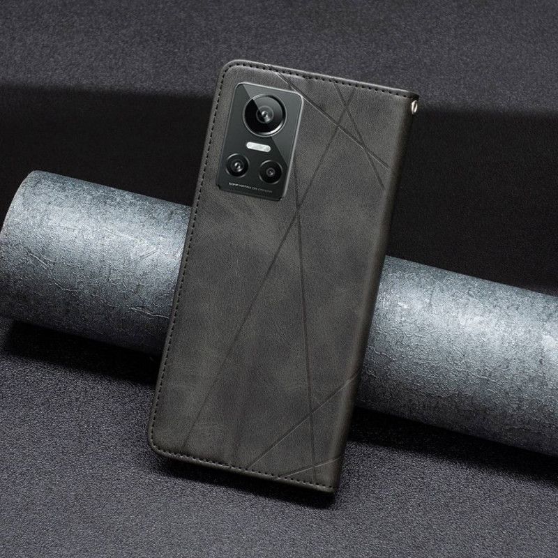 Cover Realme GT Neo 3 Flip Cover Geometriske Linier