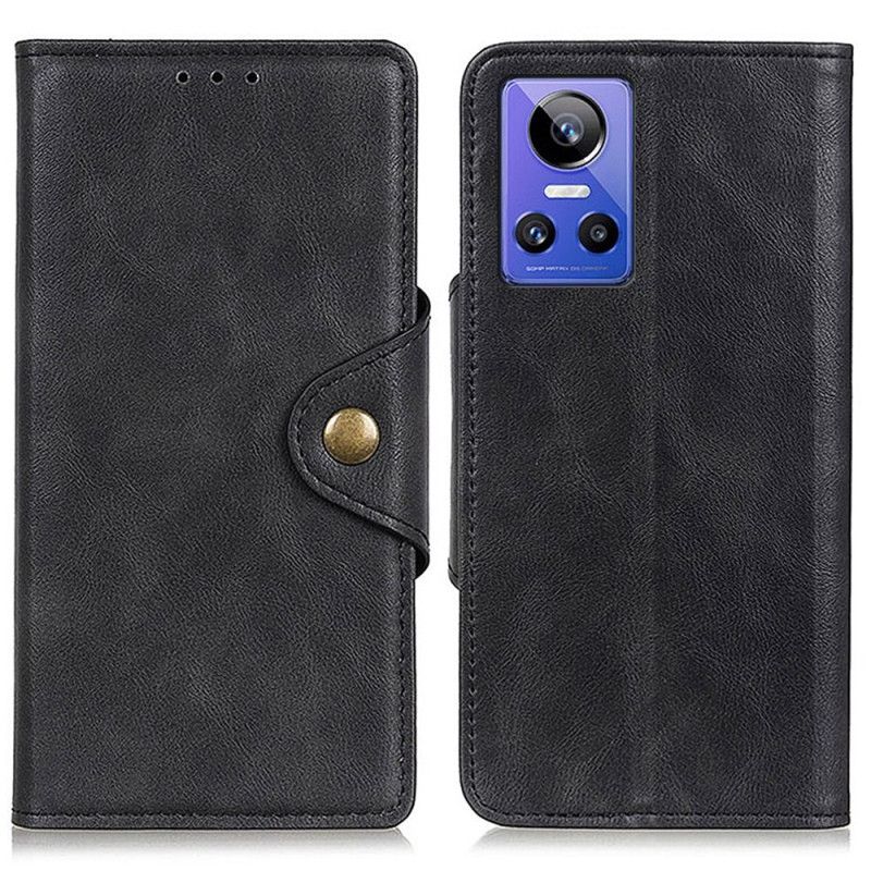 Flip Cover Realme GT Neo 3 Imiteret Læder Med Knap