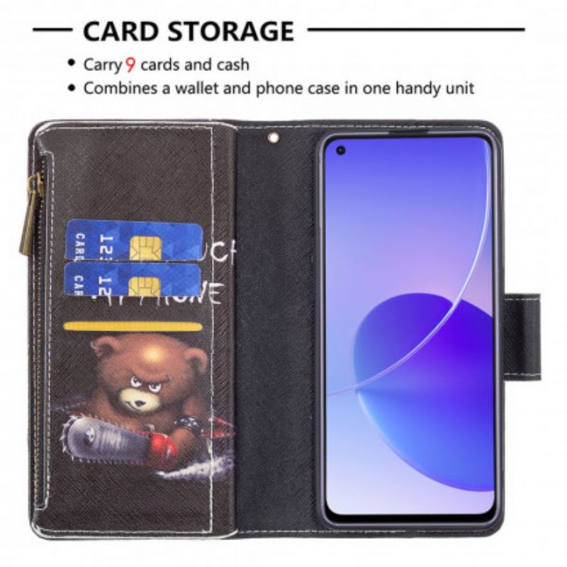 Flip Cover Oppo Reno 6 5G Bear Lynlåslomme