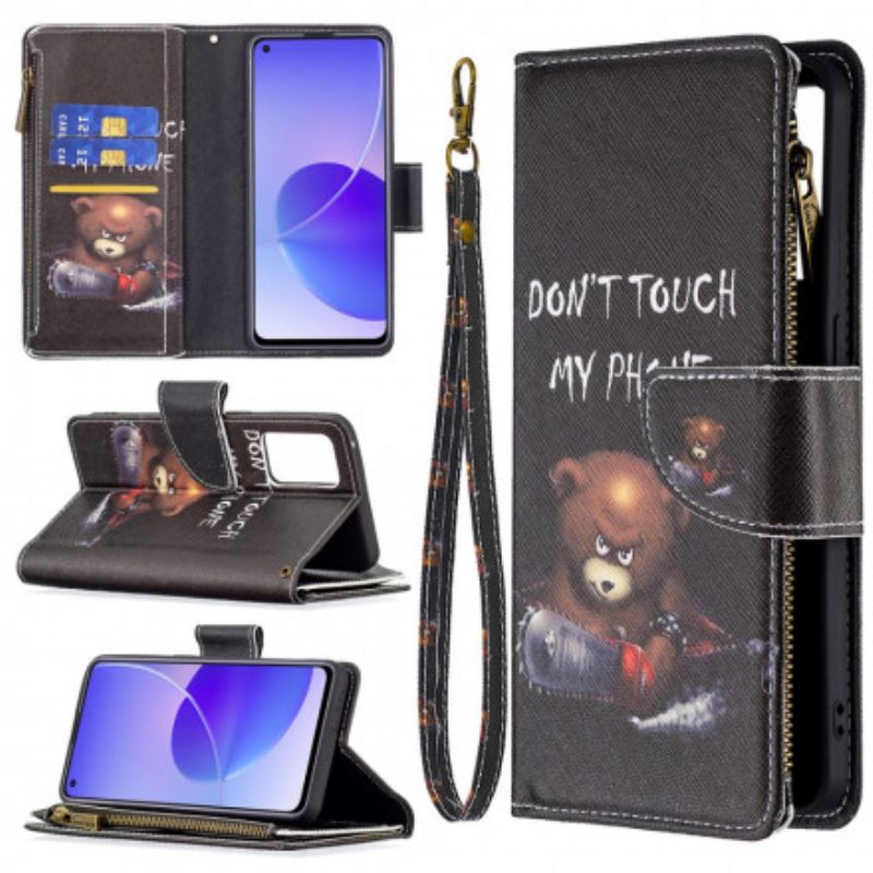 Flip Cover Oppo Reno 6 5G Bear Lynlåslomme