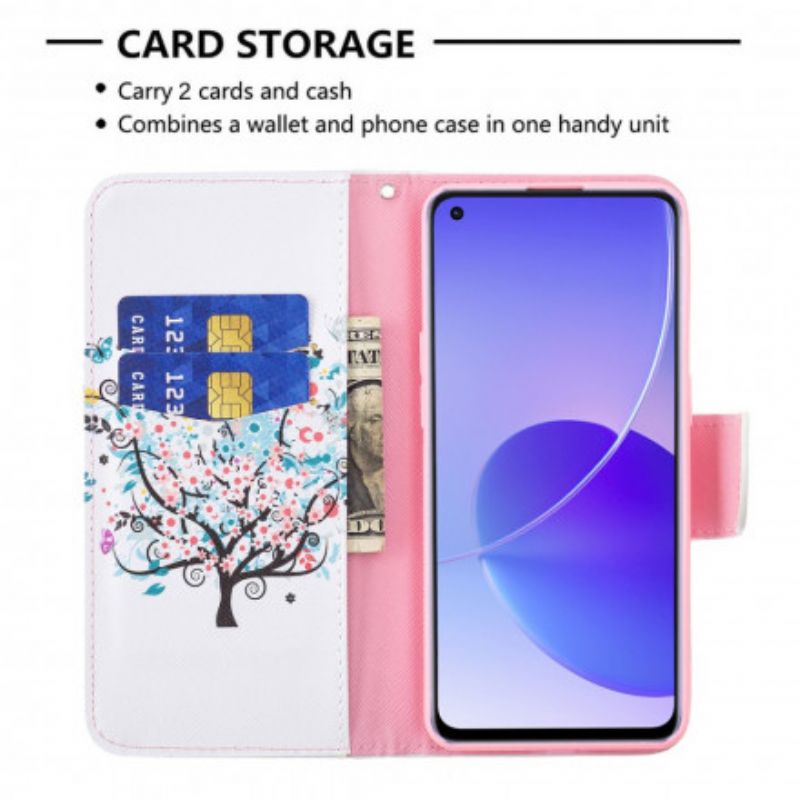 Flip Cover Oppo Reno 6 5G Blomstret Træ