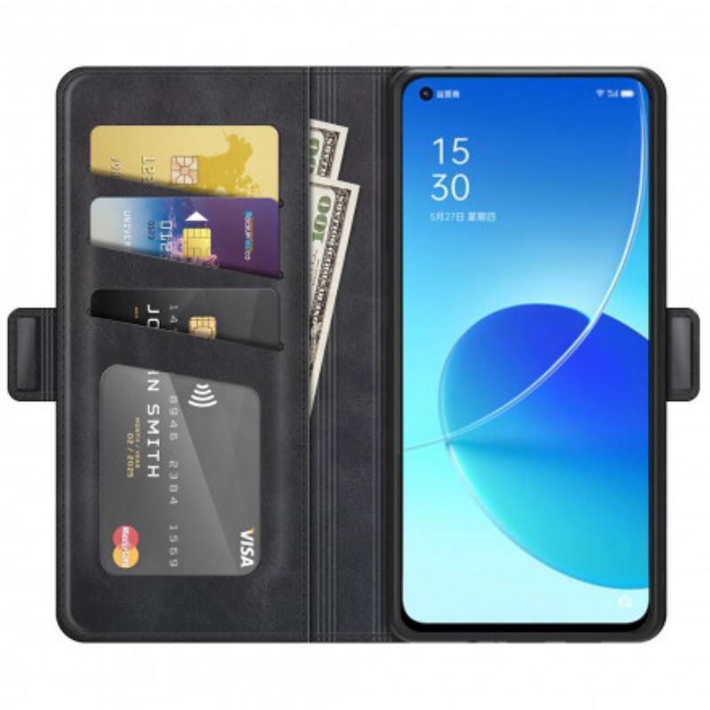 Flip Cover Oppo Reno 6 5G Dobbeltlås