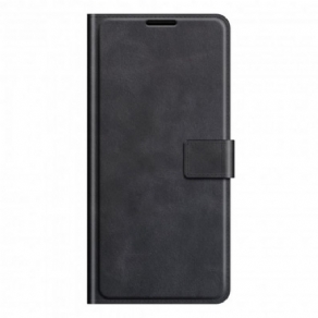 Flip Cover Oppo Reno 6 5G Ekstrem Slank Lædereffekt
