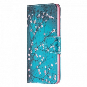 Læder Cover Oppo Reno 6 5G Blomstrende Grene