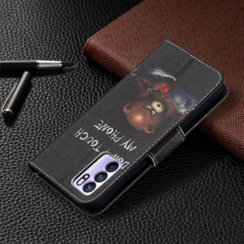 Læder Cover Oppo Reno 6 5G Farlig Bjørn