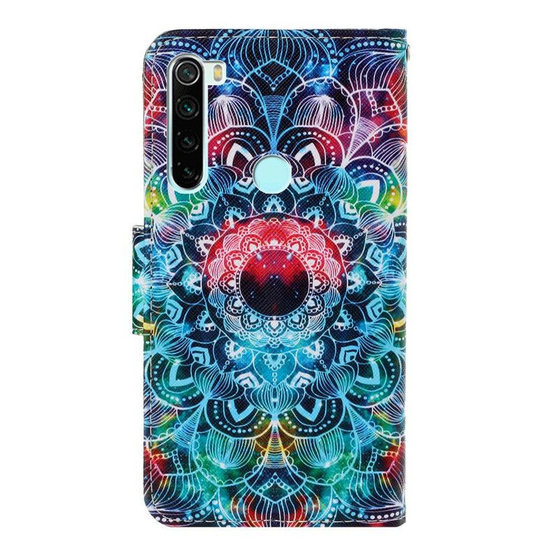 Læder Cover Xiaomi Redmi Note 8T Med Snor Flashy Strappy Mandala
