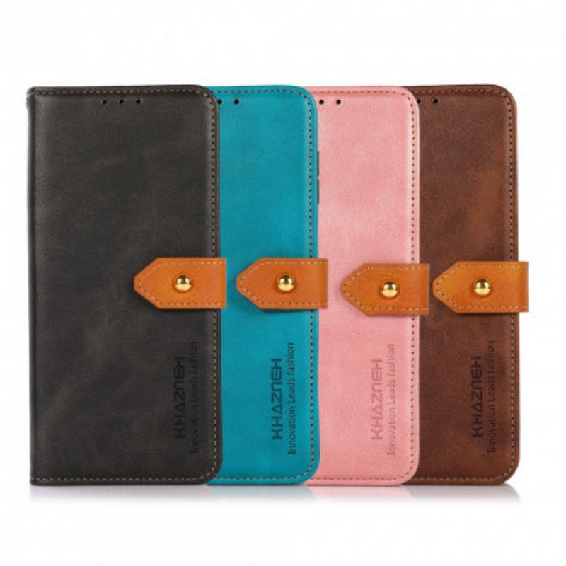 Flip Cover Vivo Y33s / Y21 / Y21s Tofarvet Gyldent Lås Khazneh