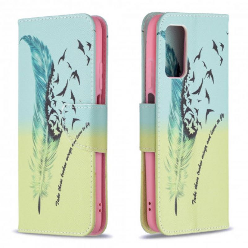 Flip Cover Poco M3 Lær At Flyve Fjer