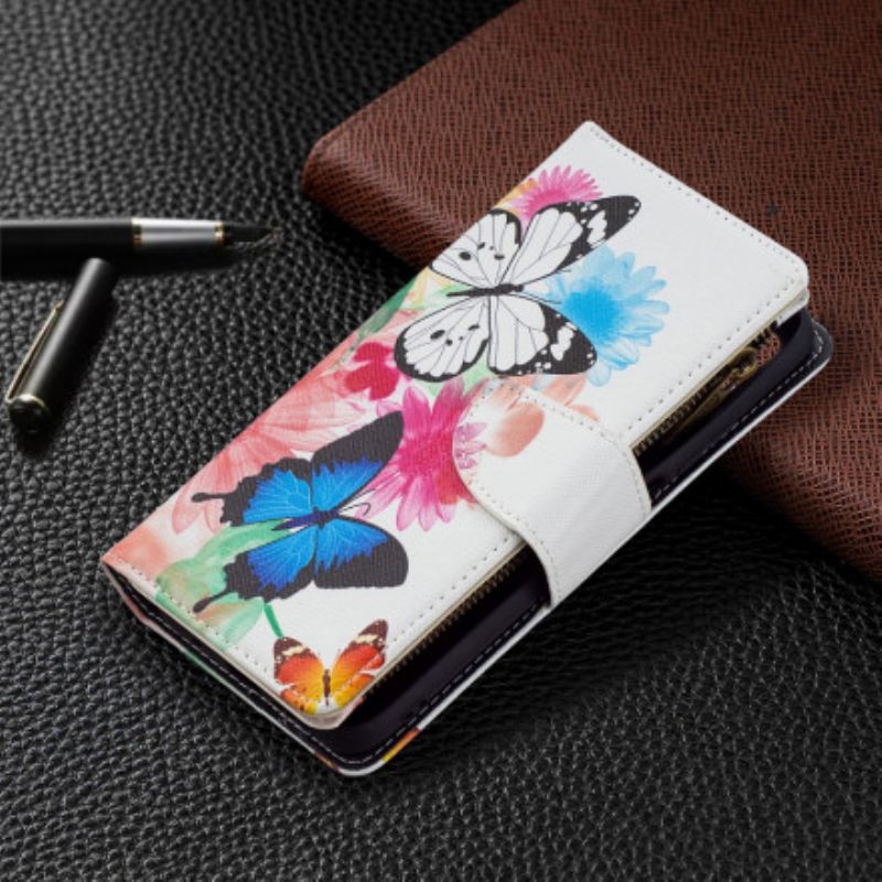 Flip Cover Poco M3 Sommerfugle Med Lynlåslomme