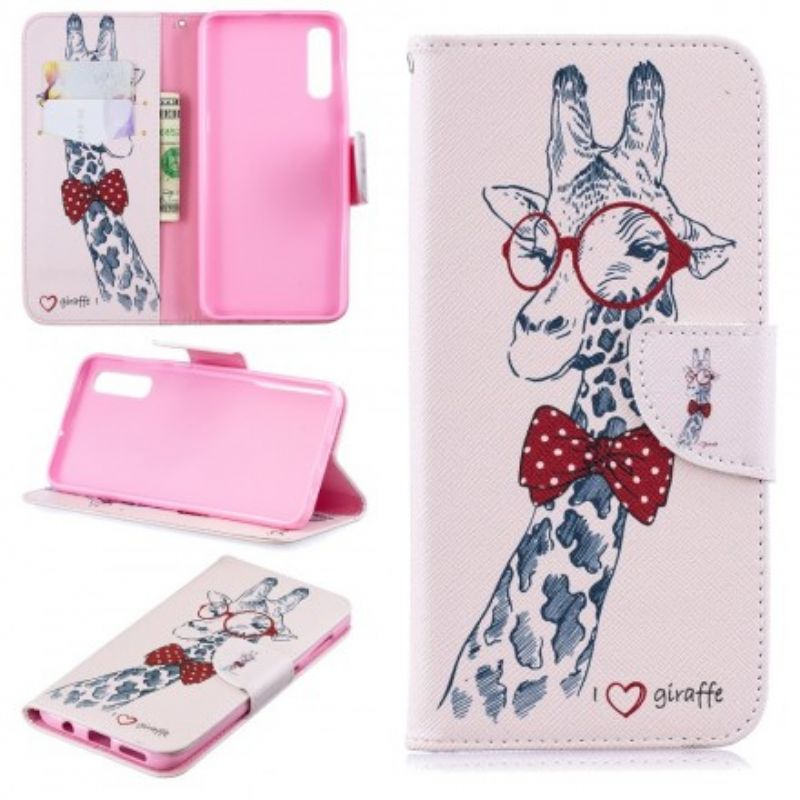 Læder Cover Samsung Galaxy A50 Nørdet Giraf