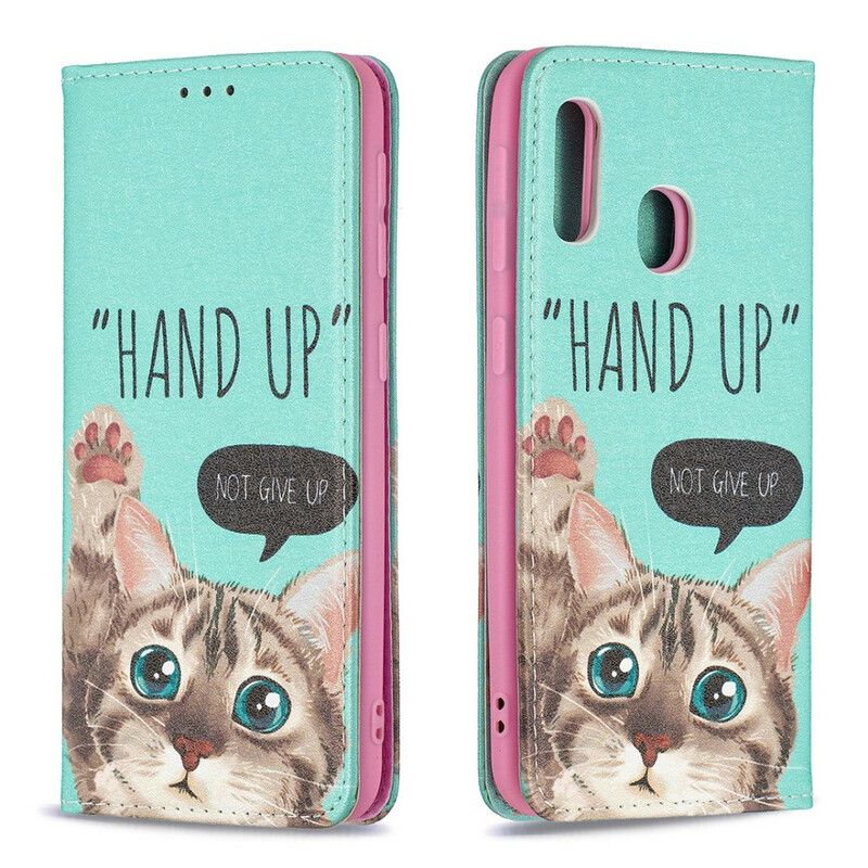 Cover Samsung Galaxy A20e Flip Cover Hånd Op