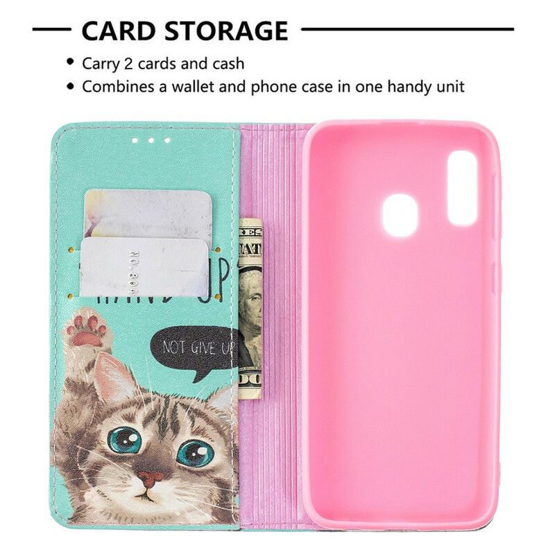 Cover Samsung Galaxy A20e Flip Cover Hånd Op