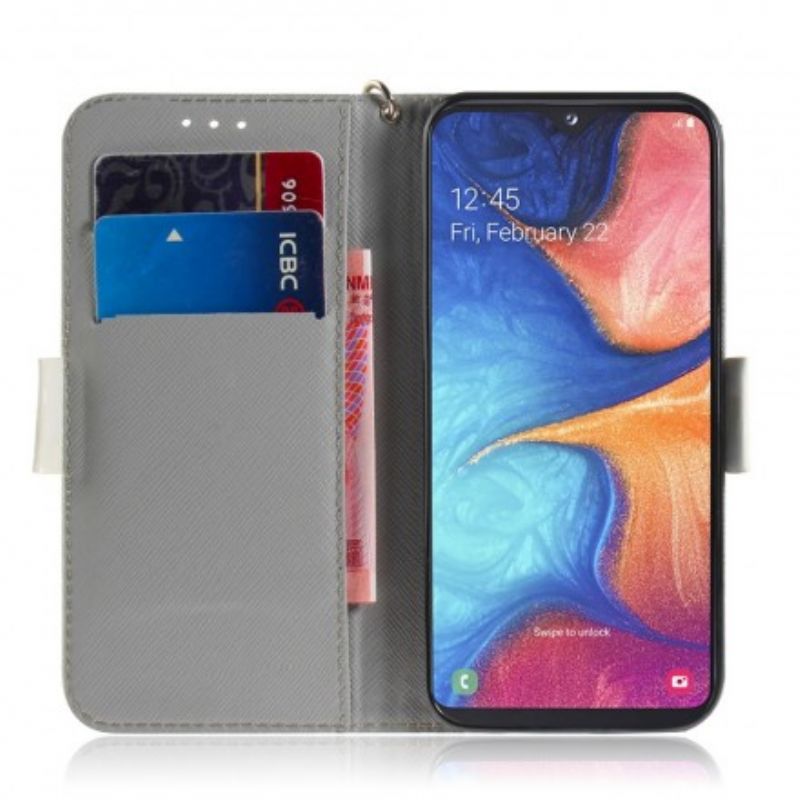 Læder Cover Samsung Galaxy A20e Med Snor Elsk Min Hund Med Rem