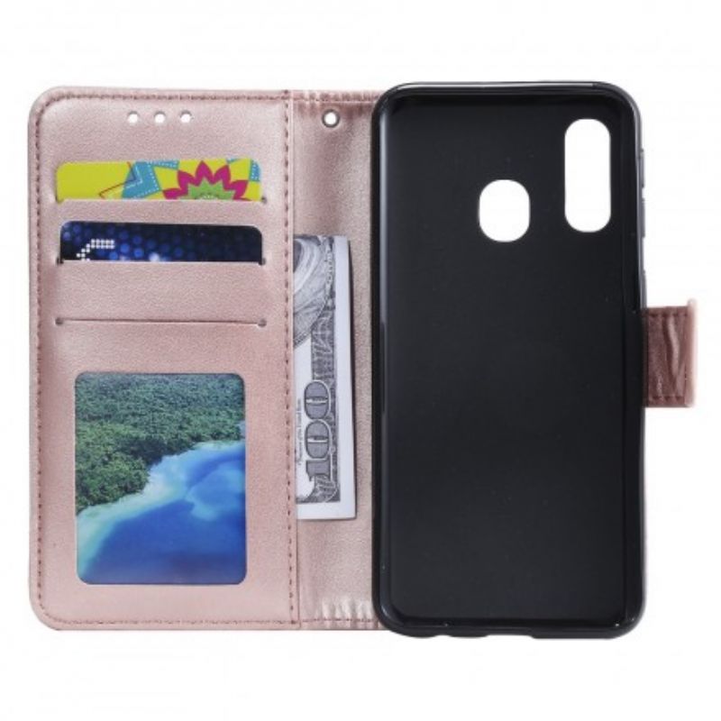 Læder Cover Samsung Galaxy A20e Søn Mandala
