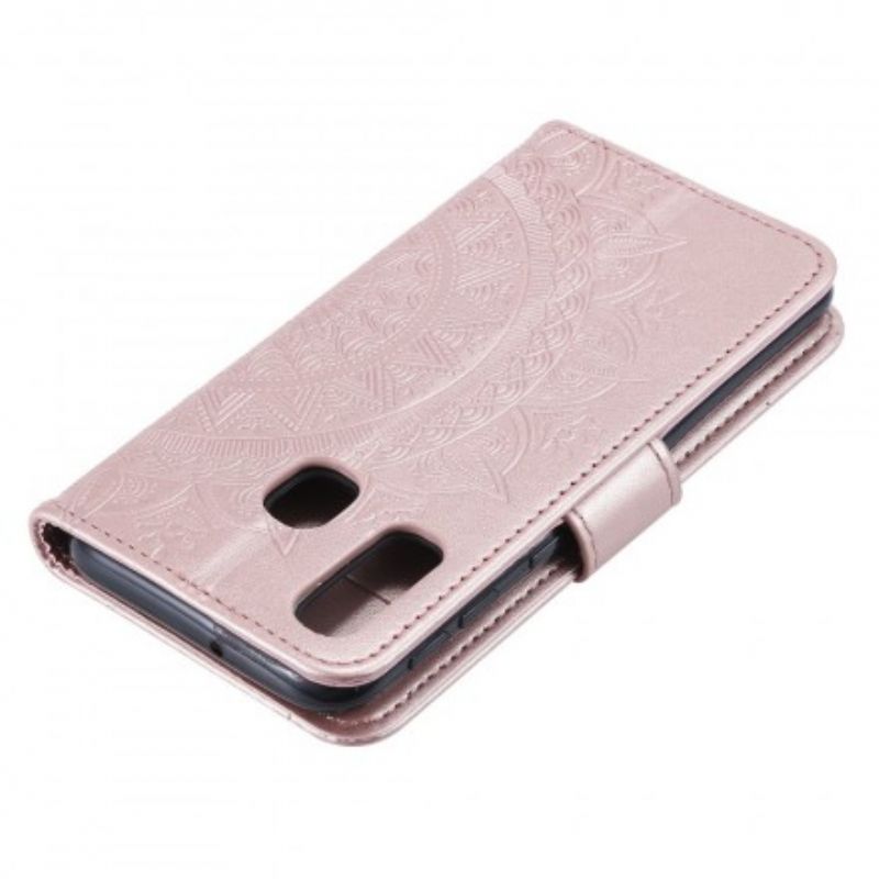 Læder Cover Samsung Galaxy A20e Søn Mandala