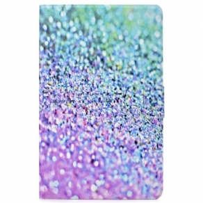 Læder Cover Samsung Galaxy Tab A8 Blanke Pailletter