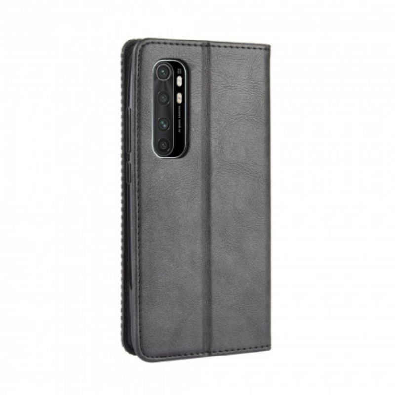 Cover Xiaomi Mi Note 10 Lite Flip Cover Stylet Vintage Lædereffekt