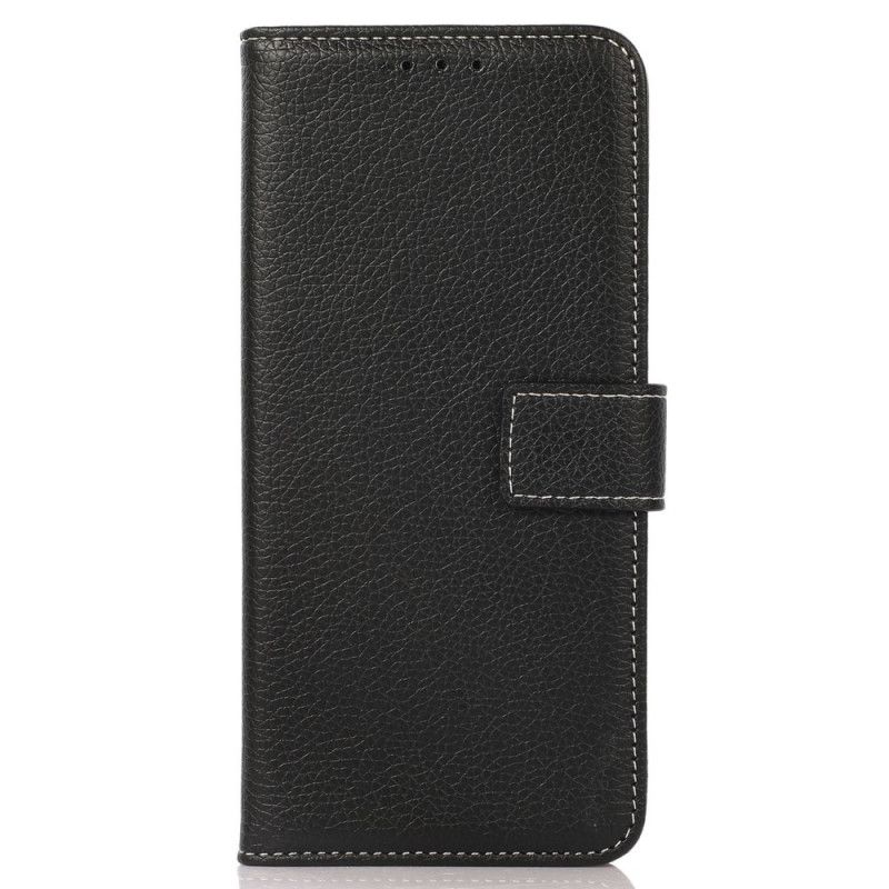 Flip Cover OnePlus Nord 2T 5G Litchi Imiteret Læder Og Syning